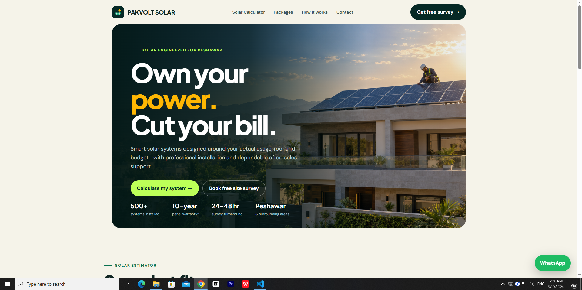 PAKVOLT SOLAR — Website Concept
