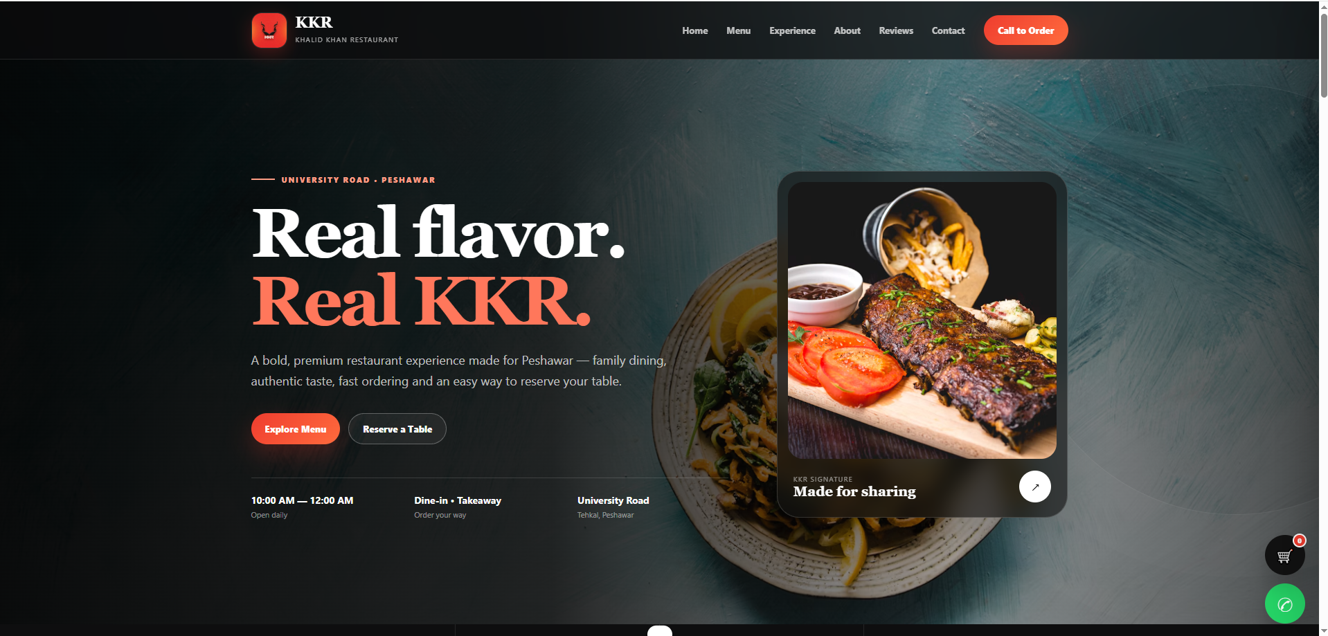 KKR – Khalid Khan Restaurant Digital Experience & Table Reservation Platform